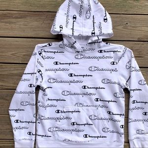Like New Champion Script Logo Reverse Weave Hoodie Sweatshirt